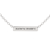 Coordinate Engraved Horizontal Bar Necklace