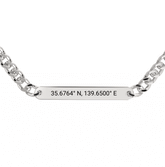 Coordinate Engraved Chunky Bracelet