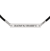 Coordinate Engraved Rope Bracelet