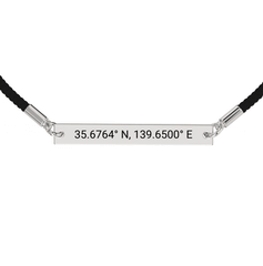 Coordinate Engraved Rope Bracelet