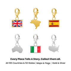 Flag & Map Charms Set