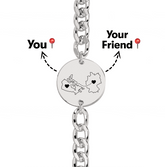 Long Distance Engraved Chunky Bracelet