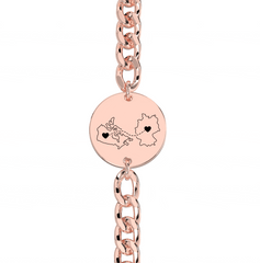 Dual Maps Engraved Chunky Bracelet