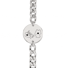 Dual Maps Engraved Chunky Bracelet