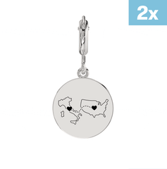 Dual Maps Engraved Earrings