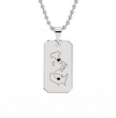 Dual Maps Engraved Dogtag Necklace