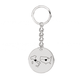 Dual Maps Engraved Keychain