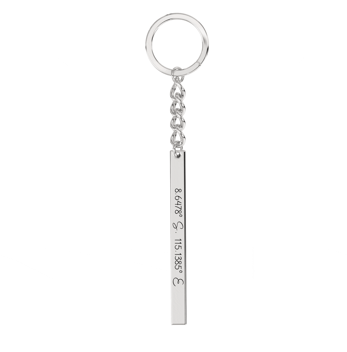 Coordinate Engraved Keychain