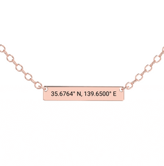 Coordinate Engraved Horizontal Bar Necklace