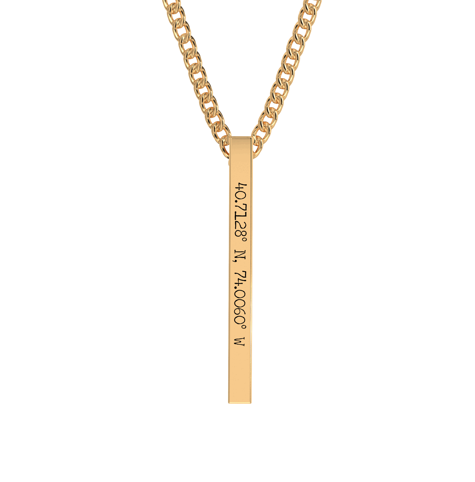 Coordinate Engraved Bar Necklace
