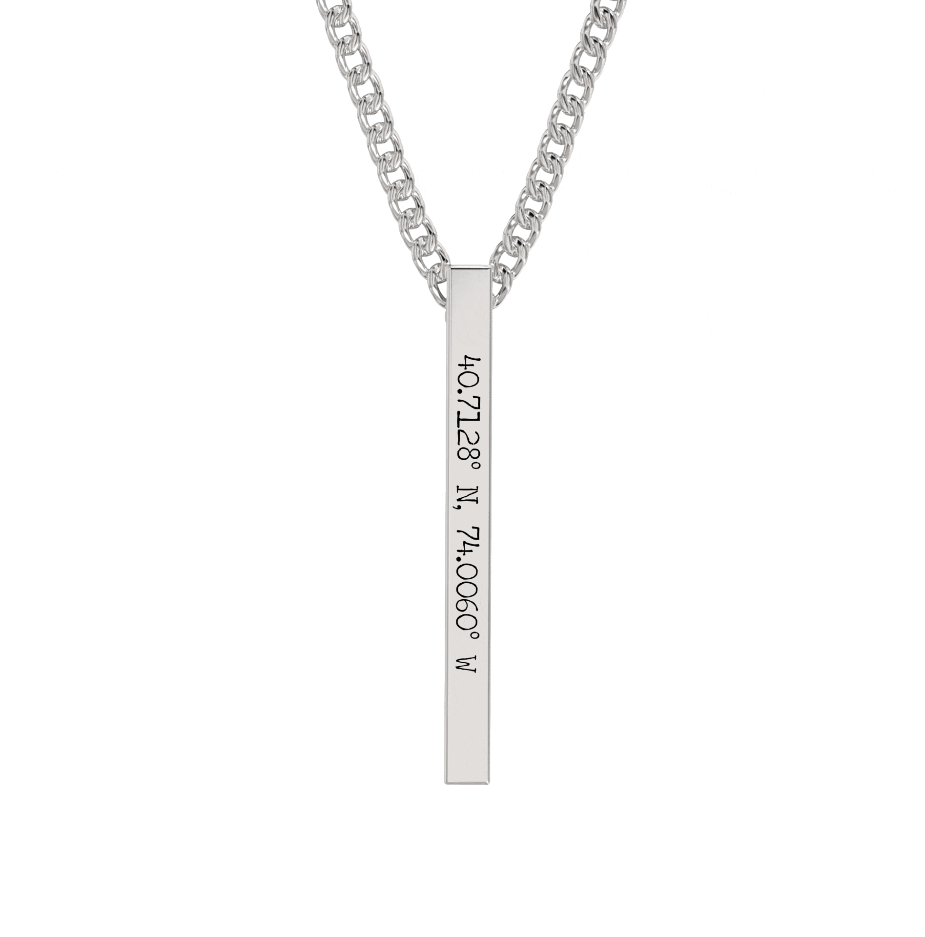 Coordinate Engraved Bar Necklace