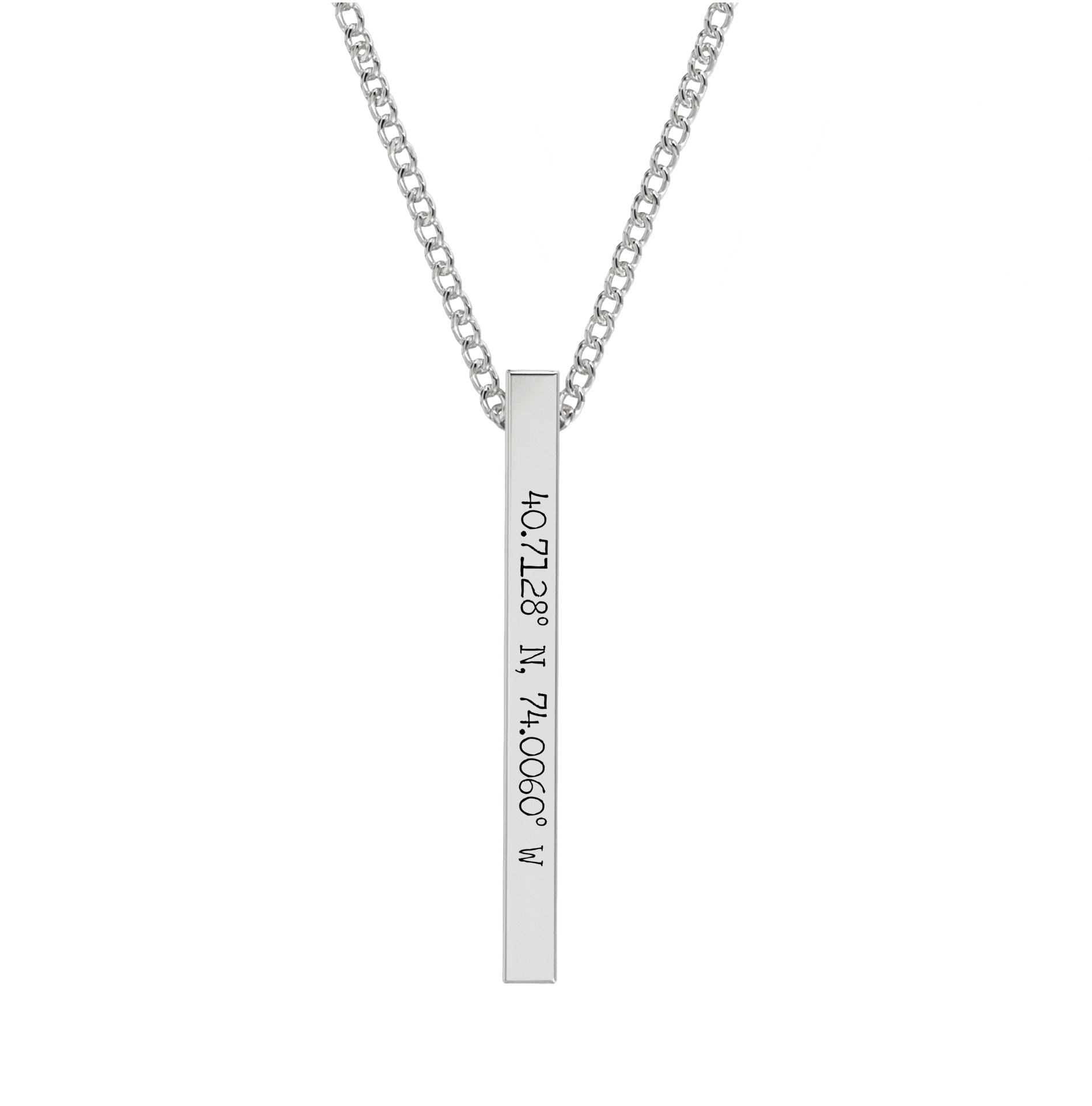 Coordinate Engraved Bar Necklace