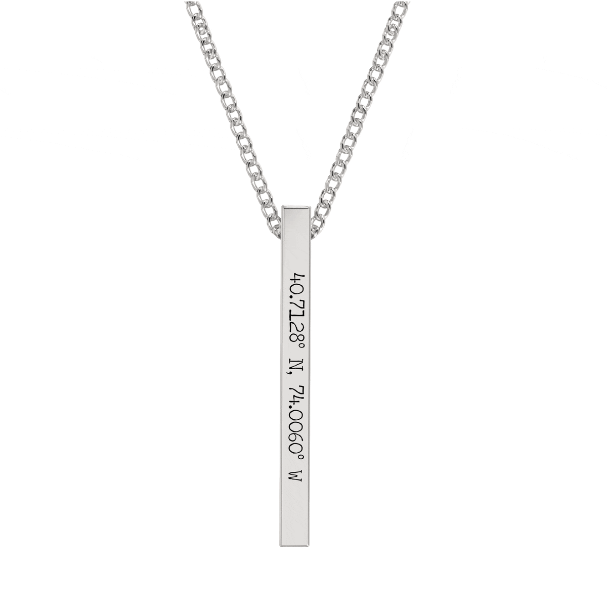 Coordinate Engraved Bar Necklace