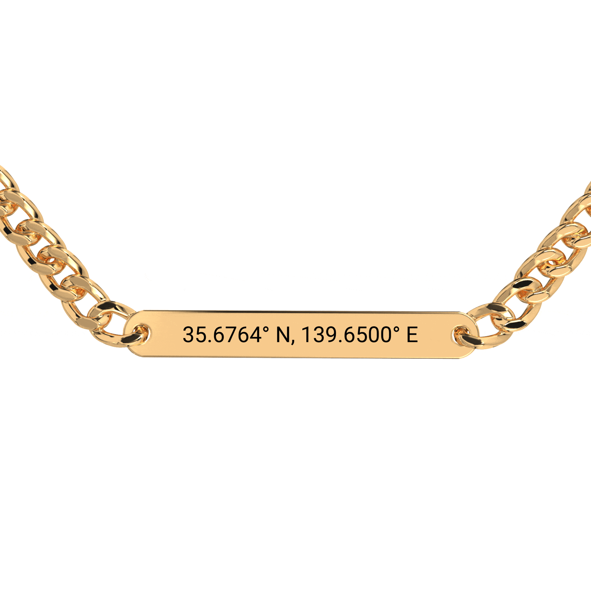 Coordinate Engraved Chunky Bracelet