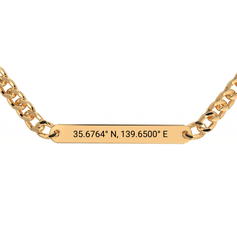 Coordinate Engraved Chunky Bracelet