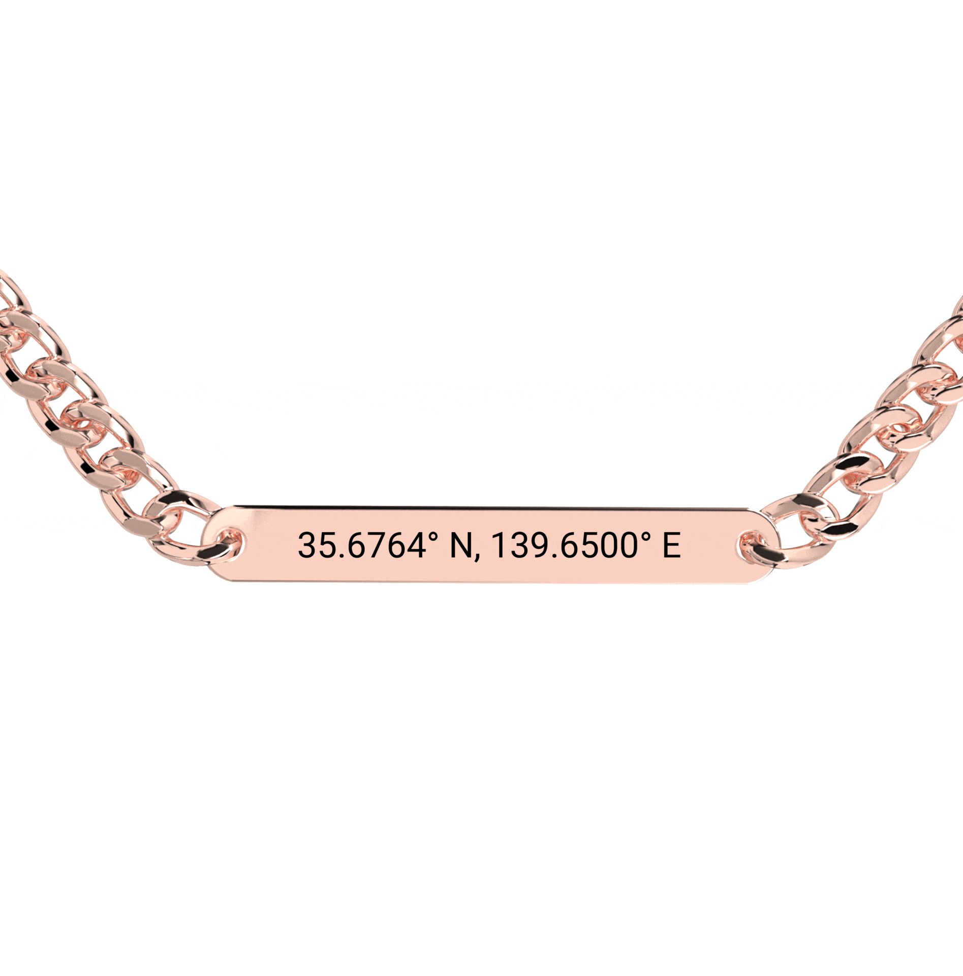 Coordinate Engraved Chunky Bracelet