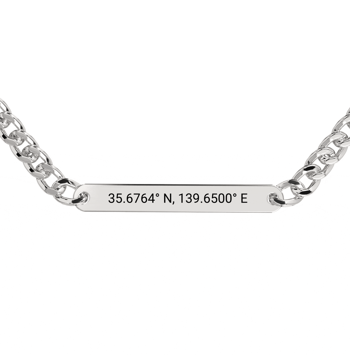 Coordinate Engraved Chunky Bracelet