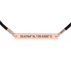 Coordinate Engraved Rope Bracelet