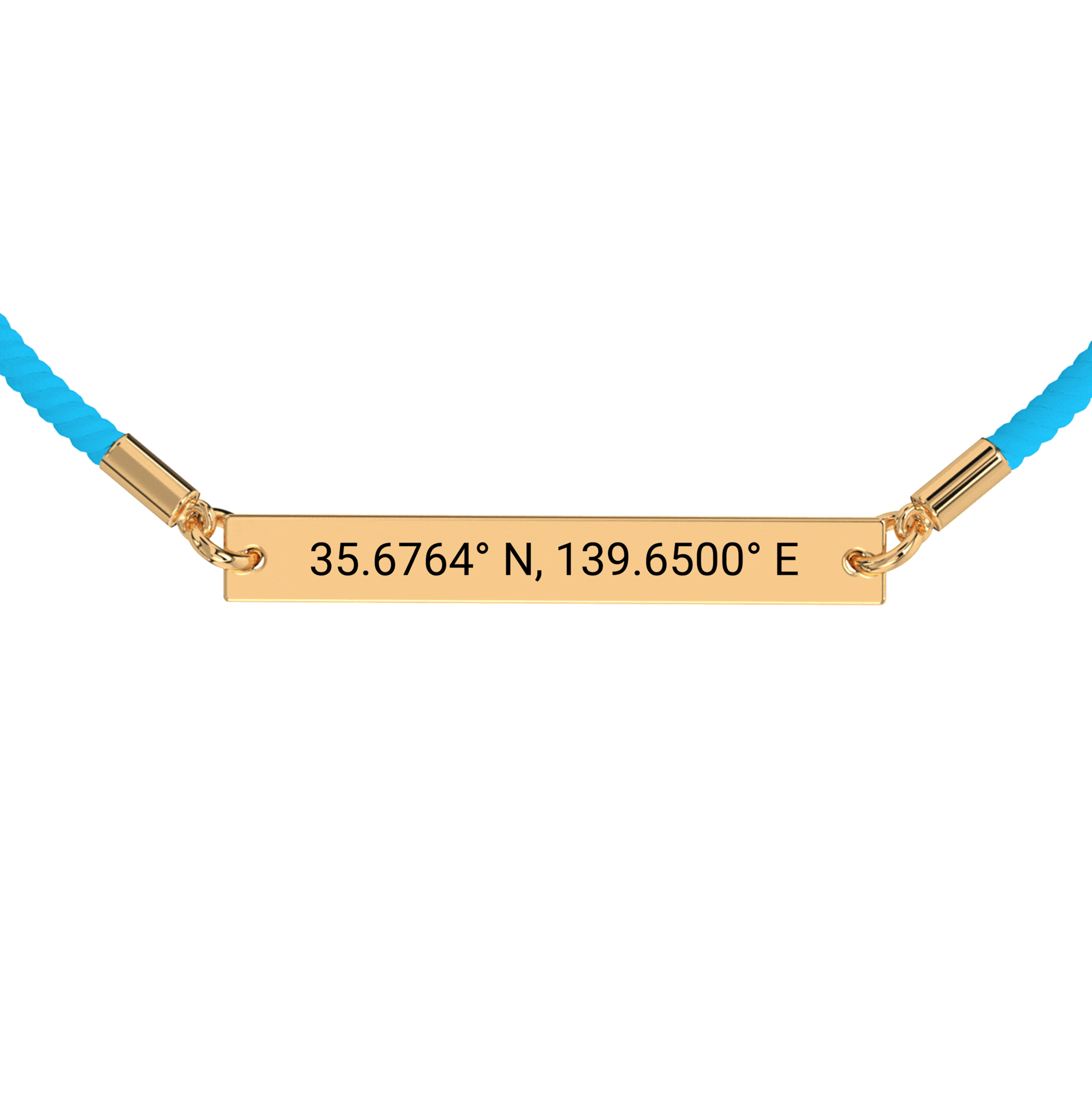 Coordinate Engraved Rope Bracelet