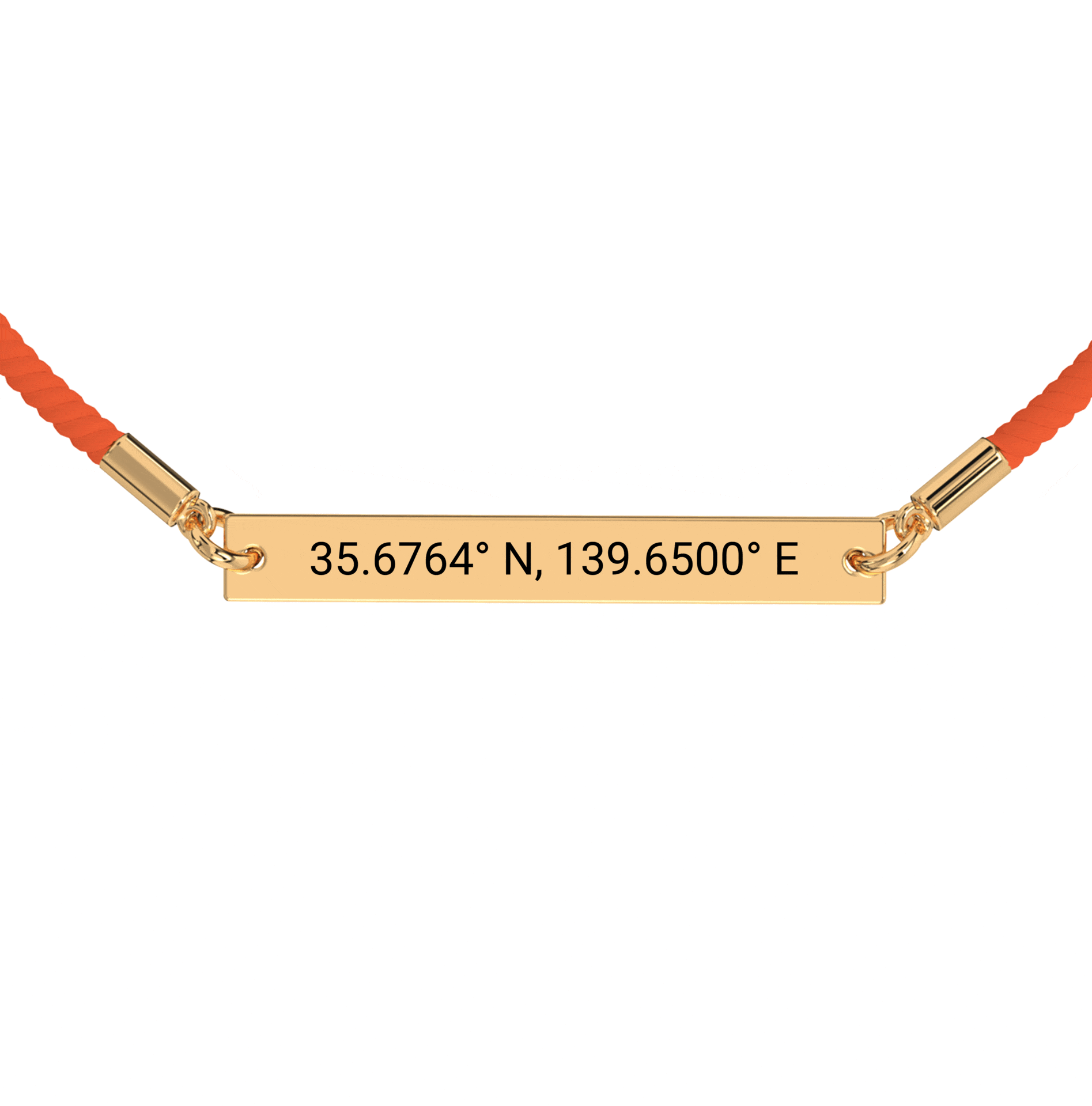 Coordinate Engraved Rope Bracelet