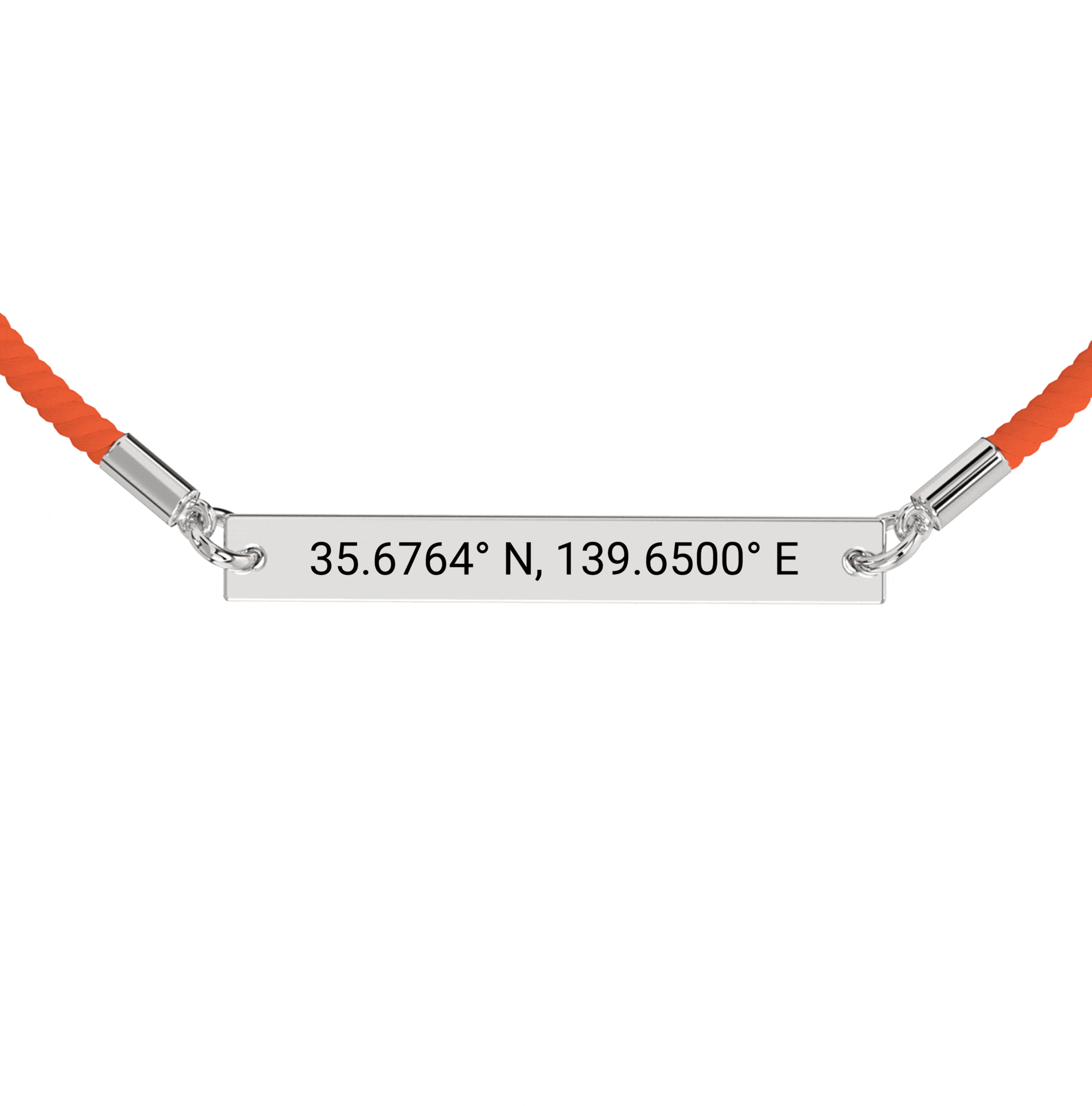 Coordinate Engraved Rope Bracelet