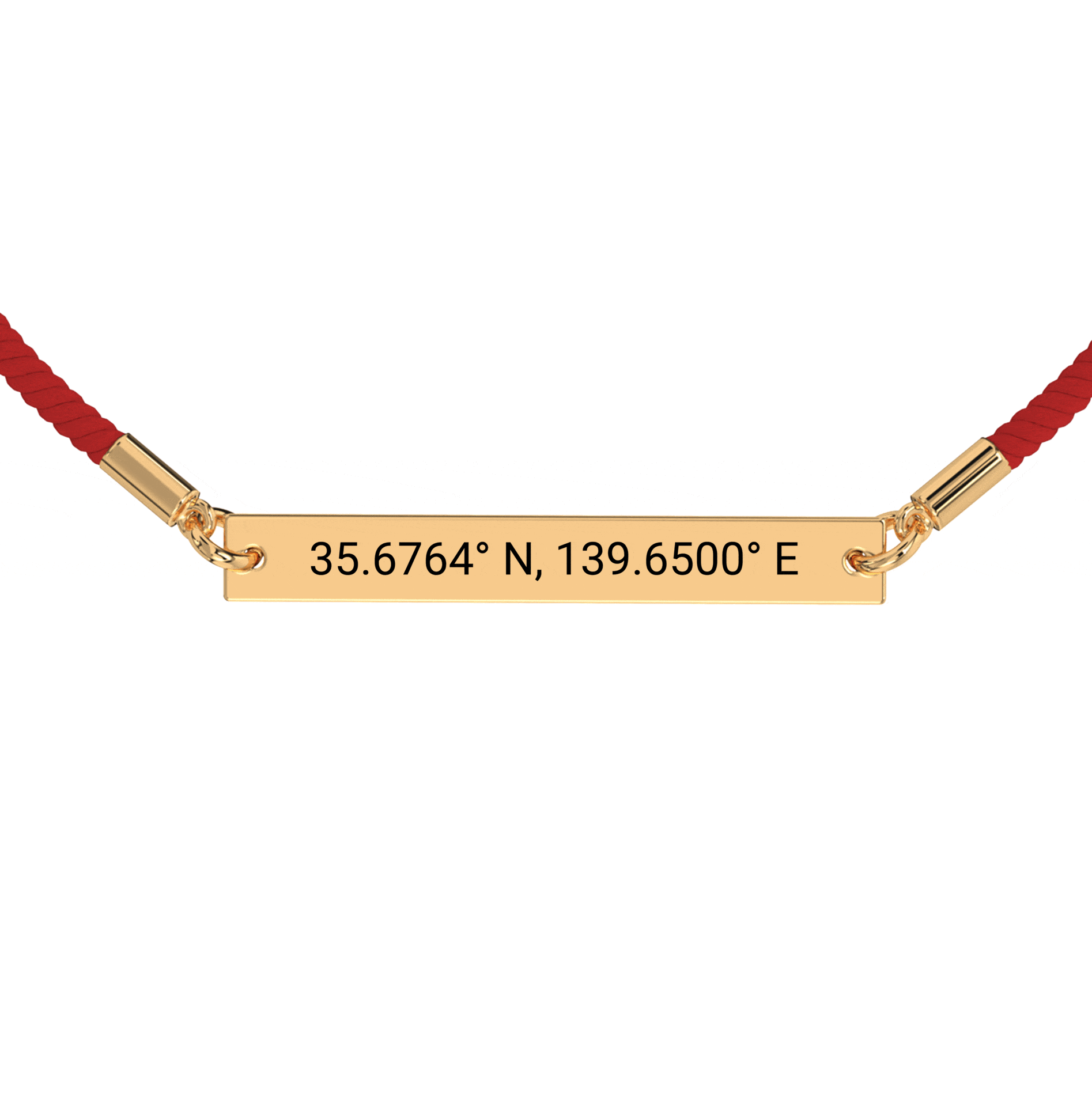 Coordinate Engraved Rope Bracelet