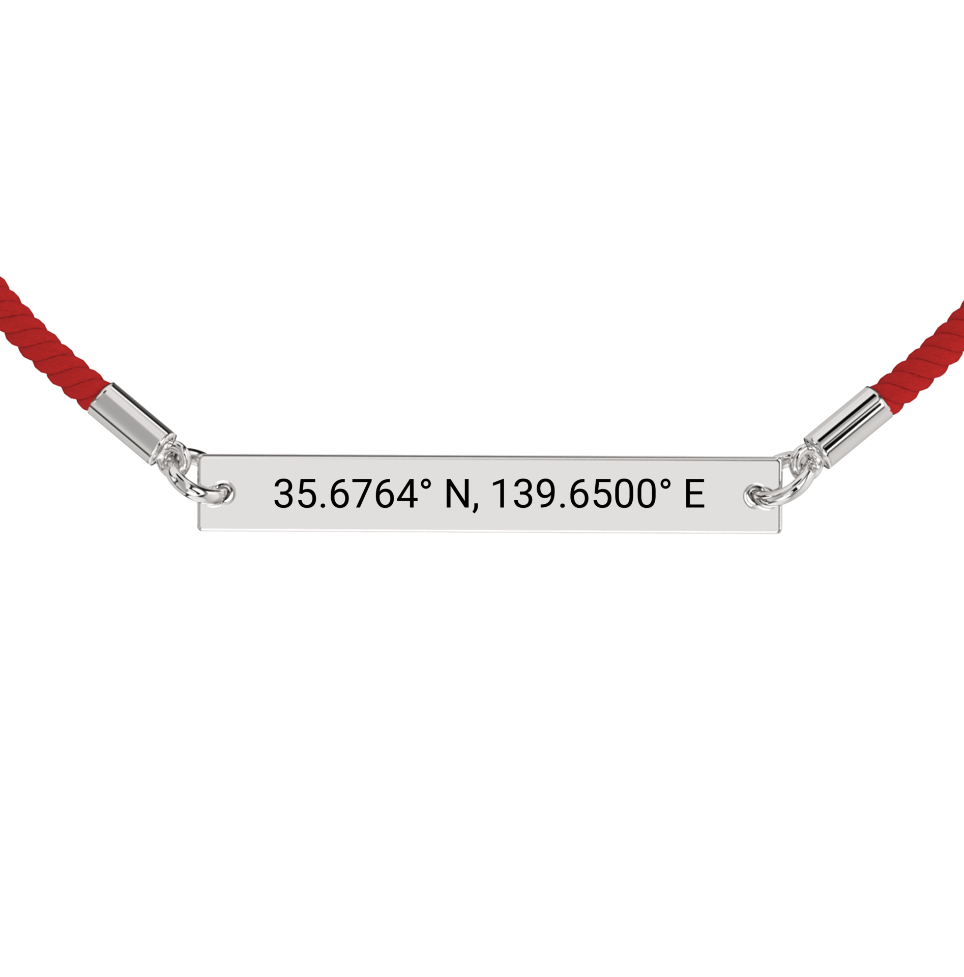 Coordinate Engraved Rope Bracelet