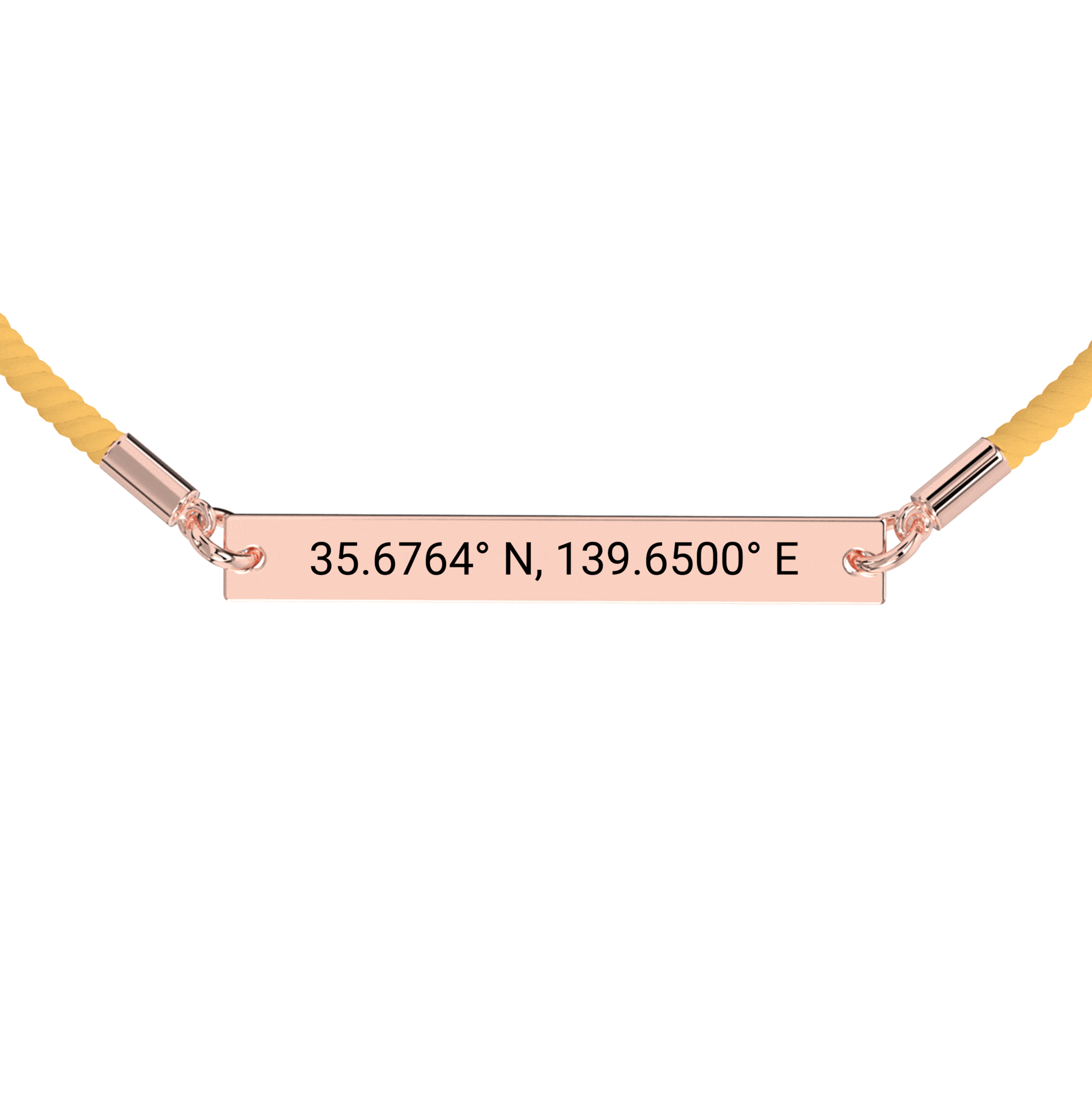 Coordinate Engraved Rope Bracelet