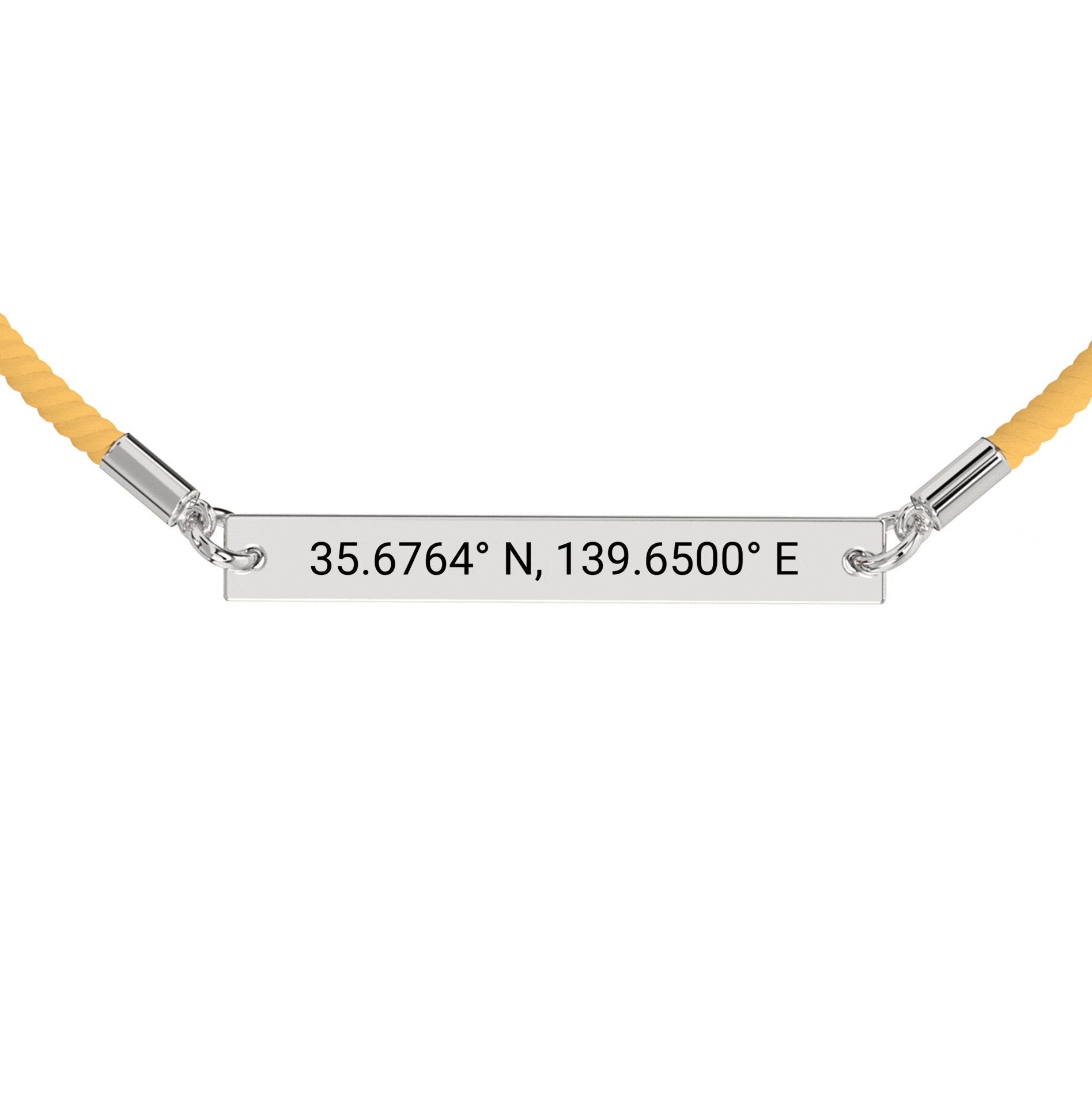 Coordinate Engraved Rope Bracelet