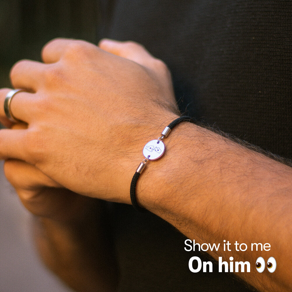 Dual Maps Engraved Bracelet