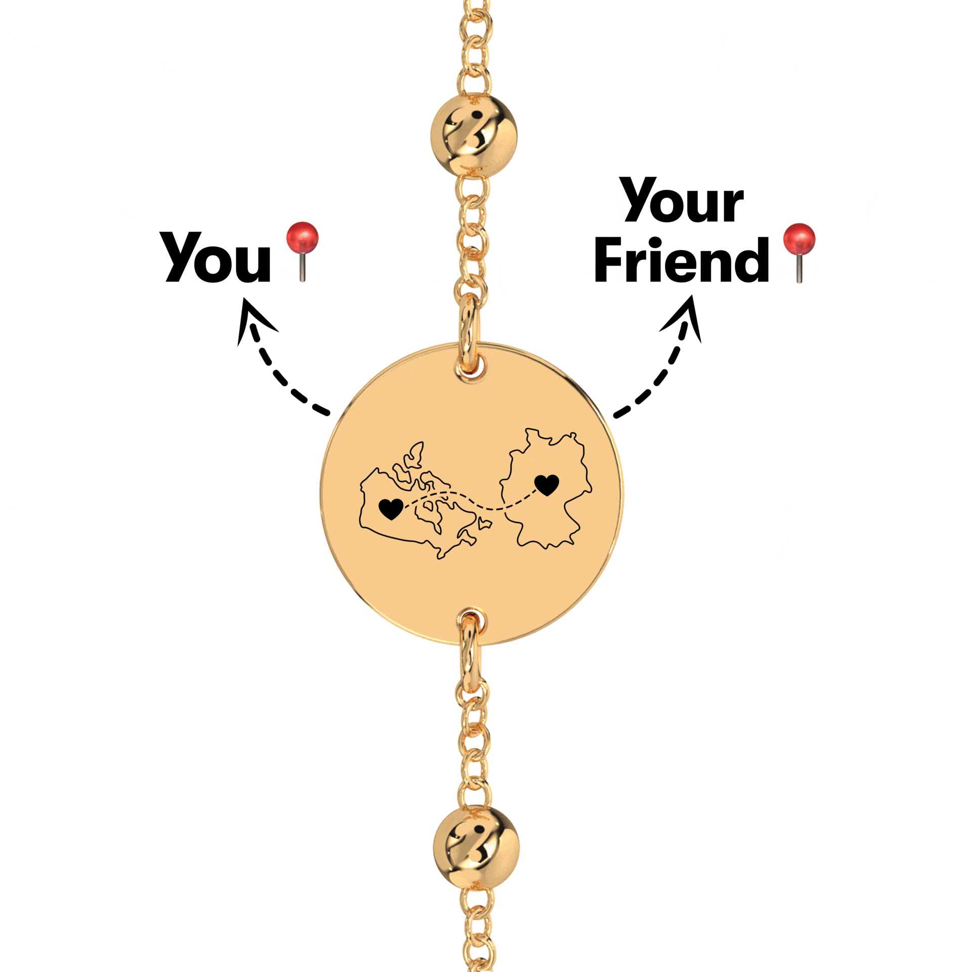 Long Distance Engraved Anklet/Bracelet