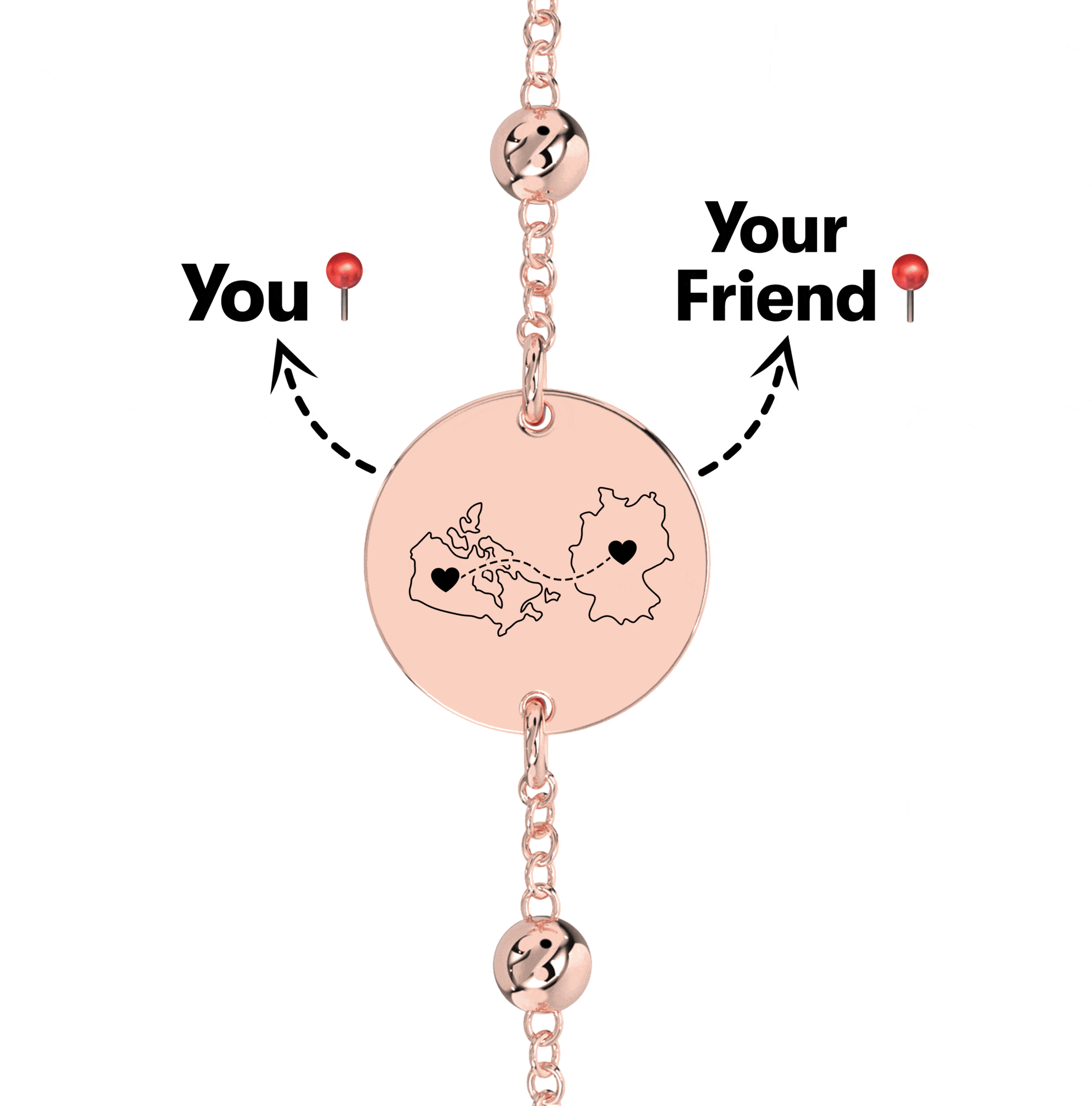 Long Distance Engraved Anklet/Bracelet