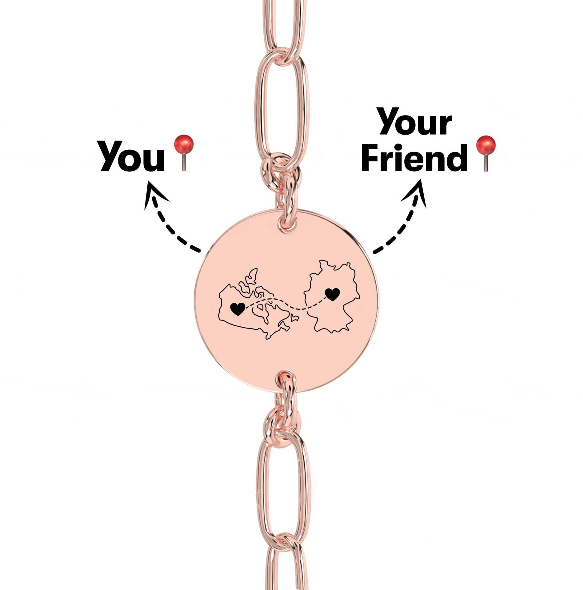 Long Distance Engraved Anklet/Bracelet