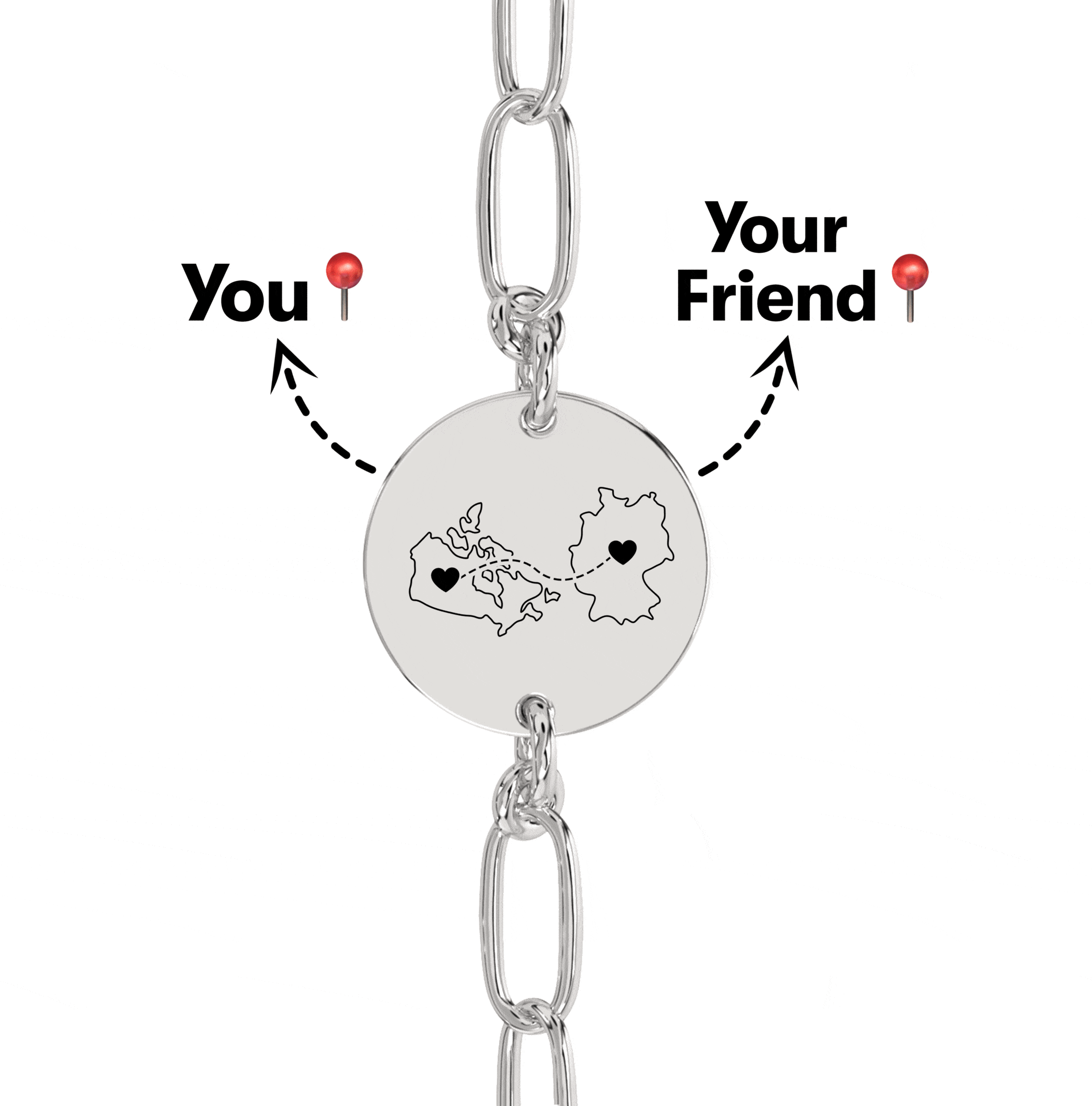 Long Distance Engraved Anklet/Bracelet