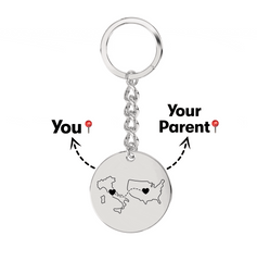 Long Distance Engraved Keychain
