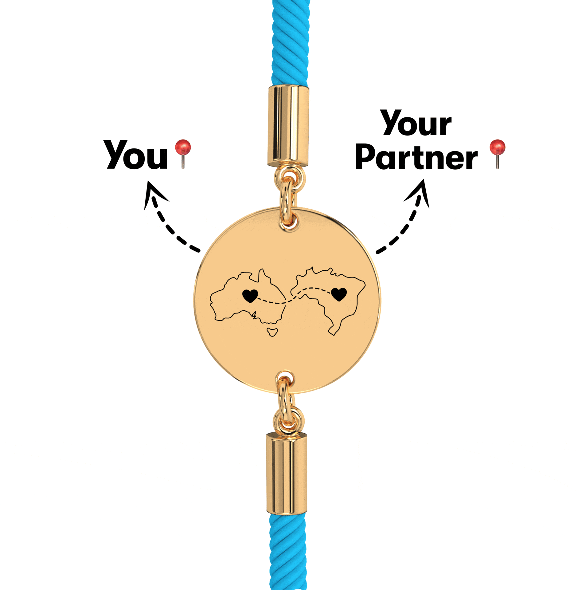 Long Distance Engraved Bracelet