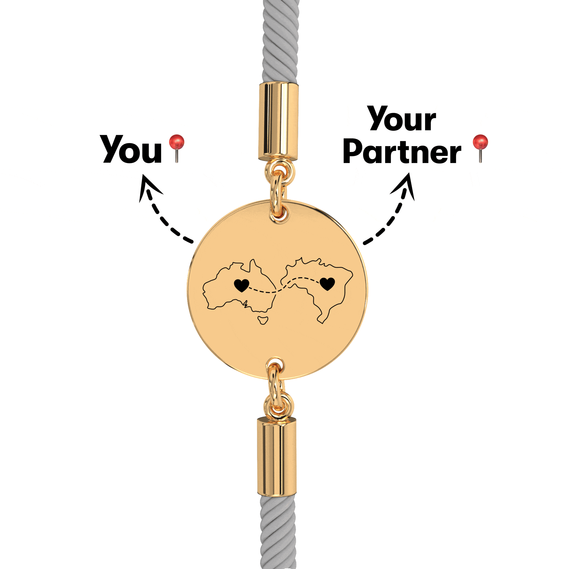 Long Distance Engraved Bracelet