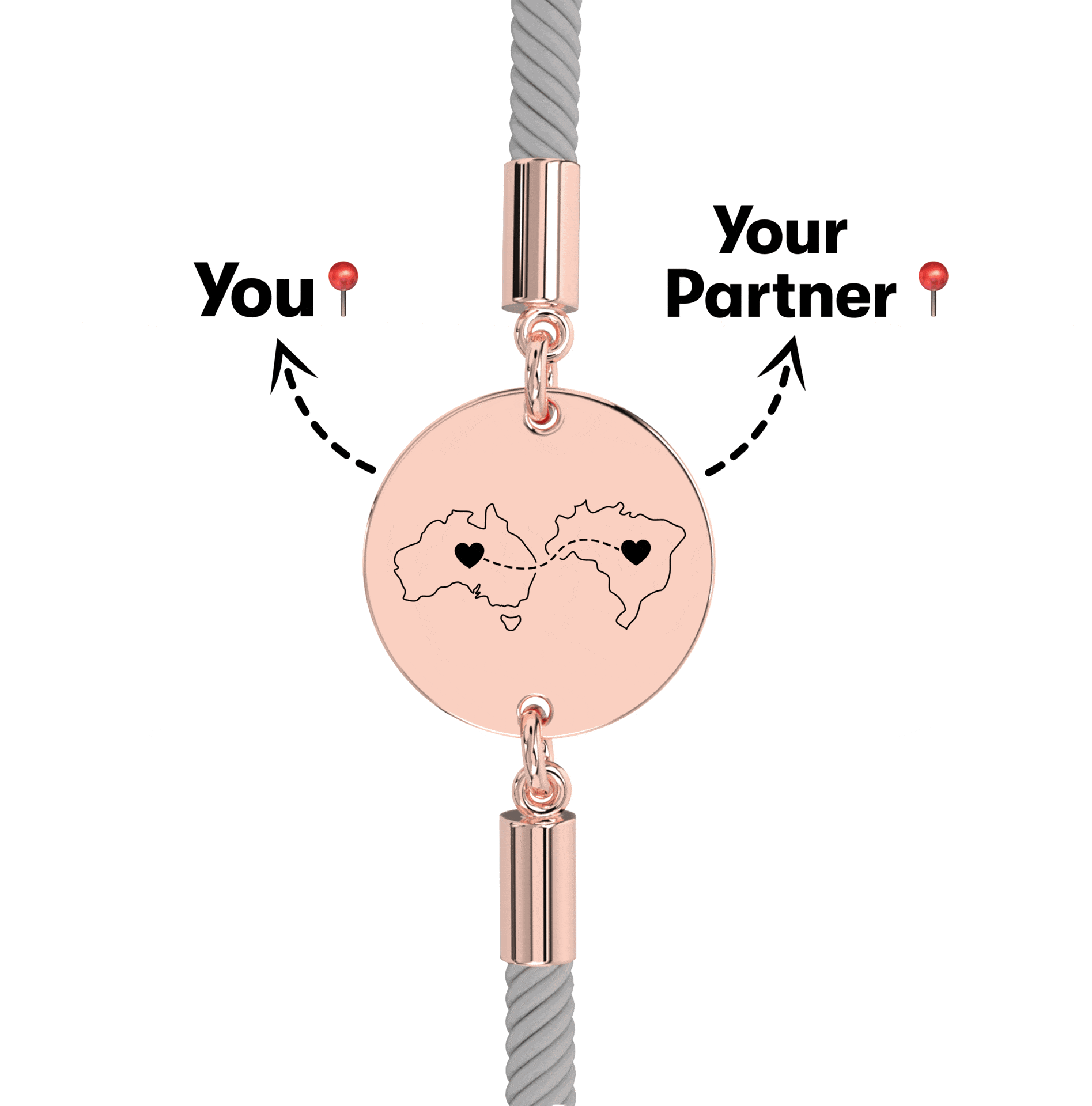 Long Distance Engraved Bracelet