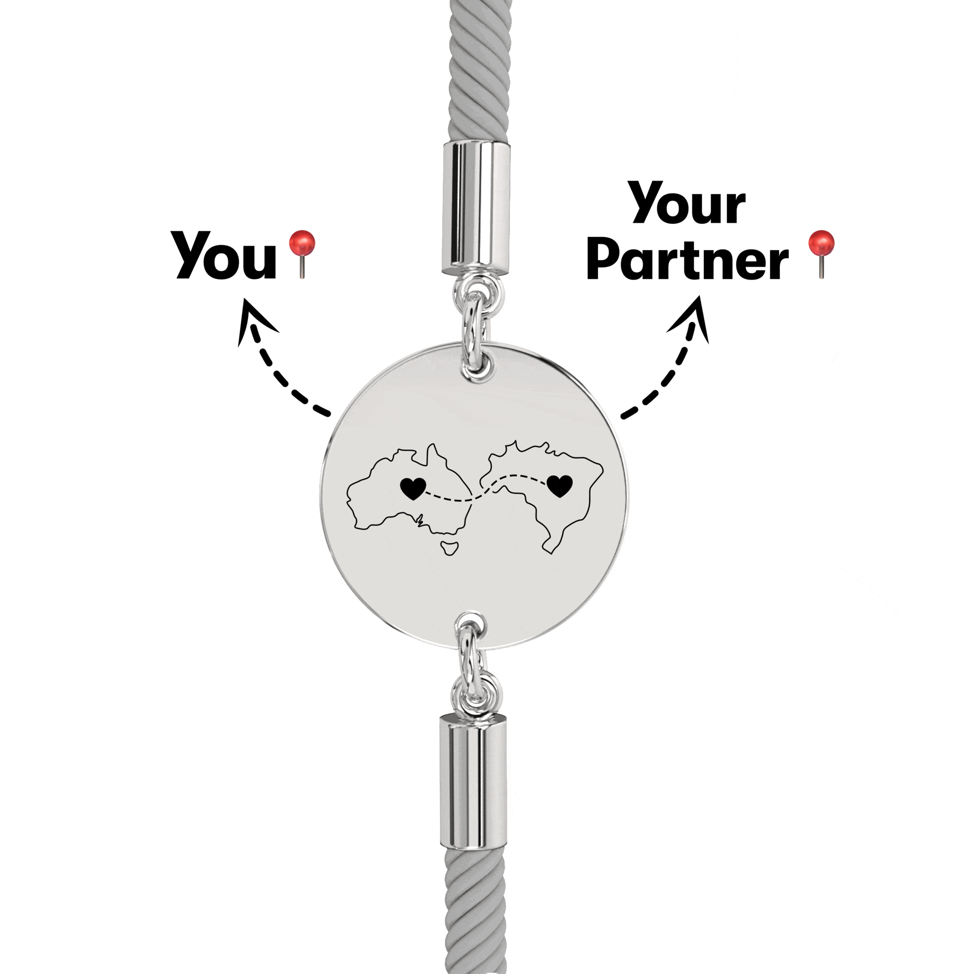 Long Distance Engraved Bracelet