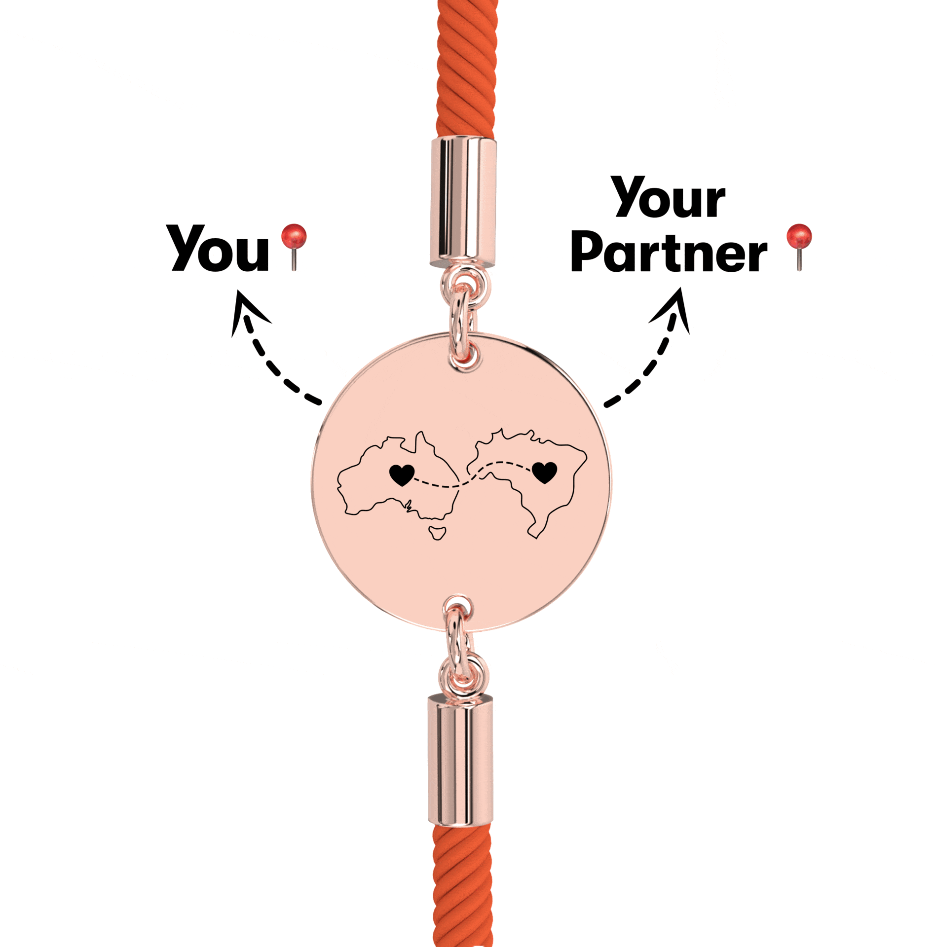 Long Distance Engraved Bracelet