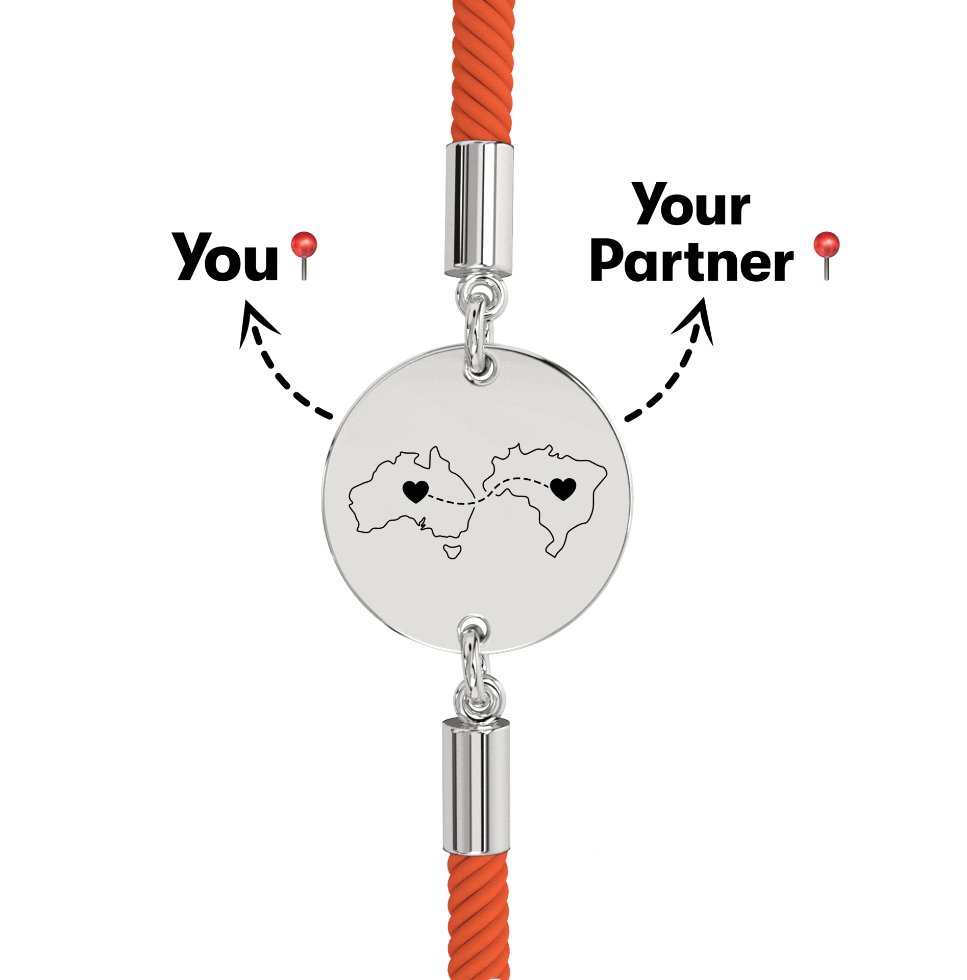 Long Distance Engraved Bracelet