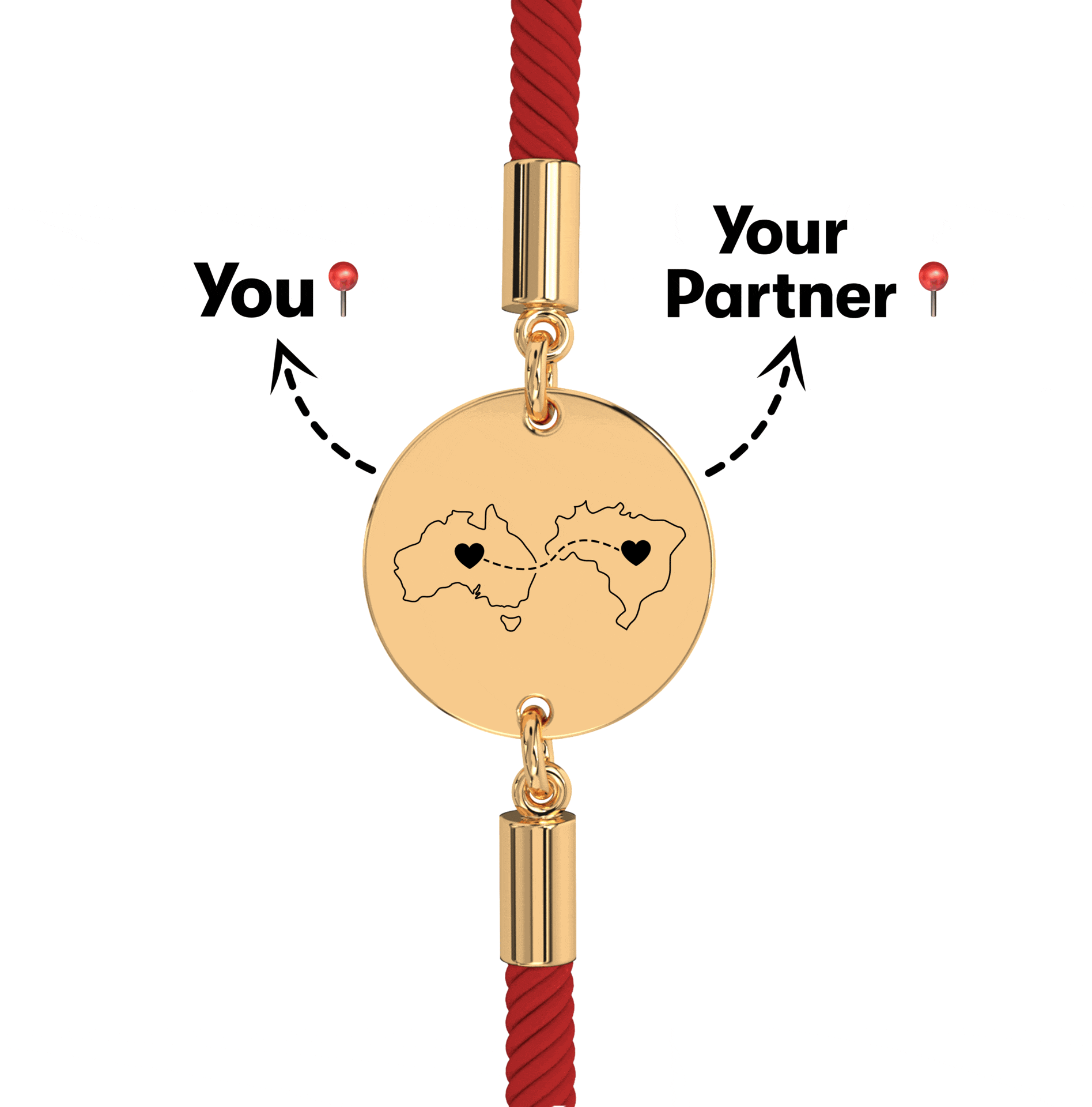 Long Distance Engraved Bracelet