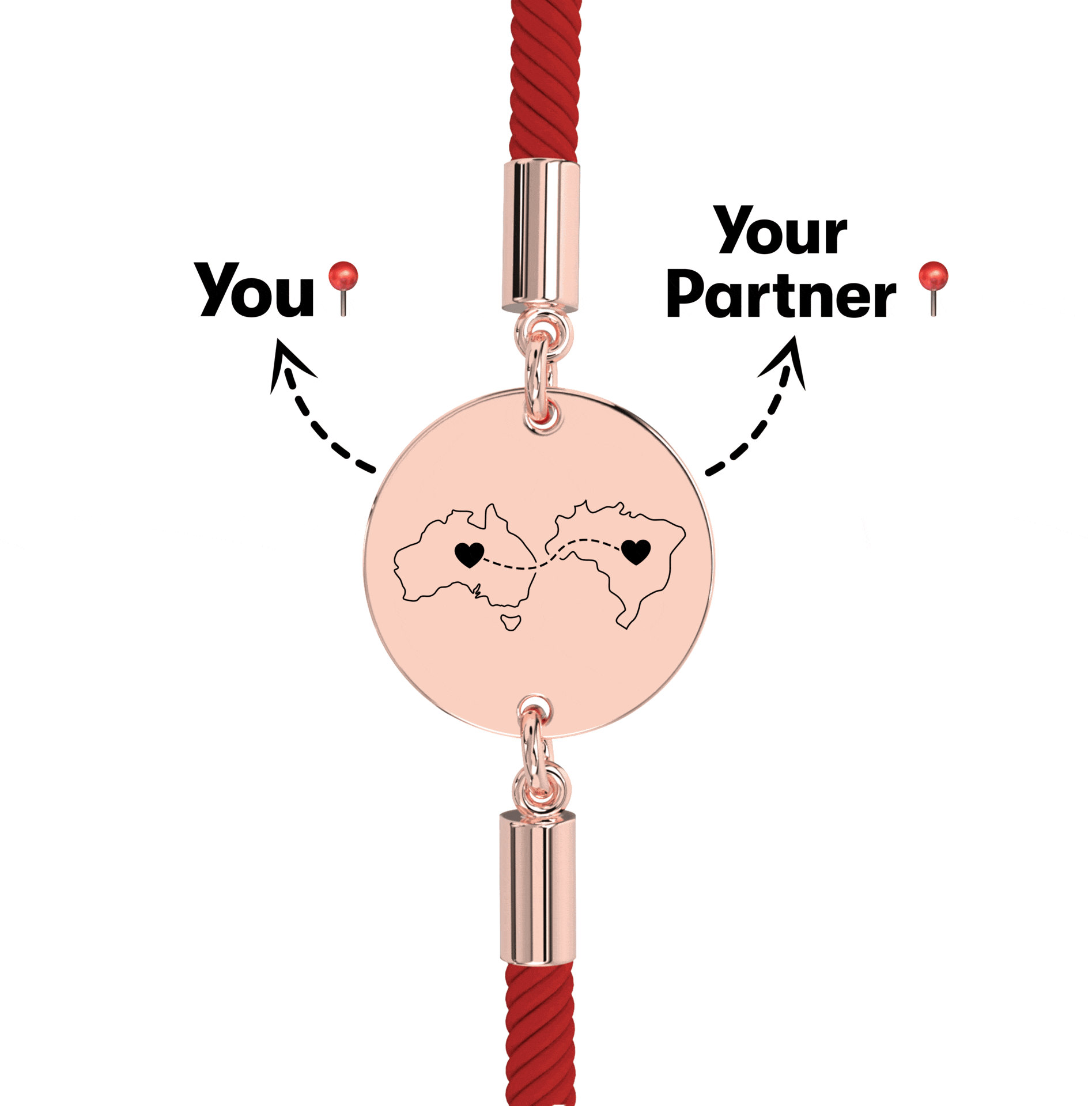 Long Distance Engraved Bracelet