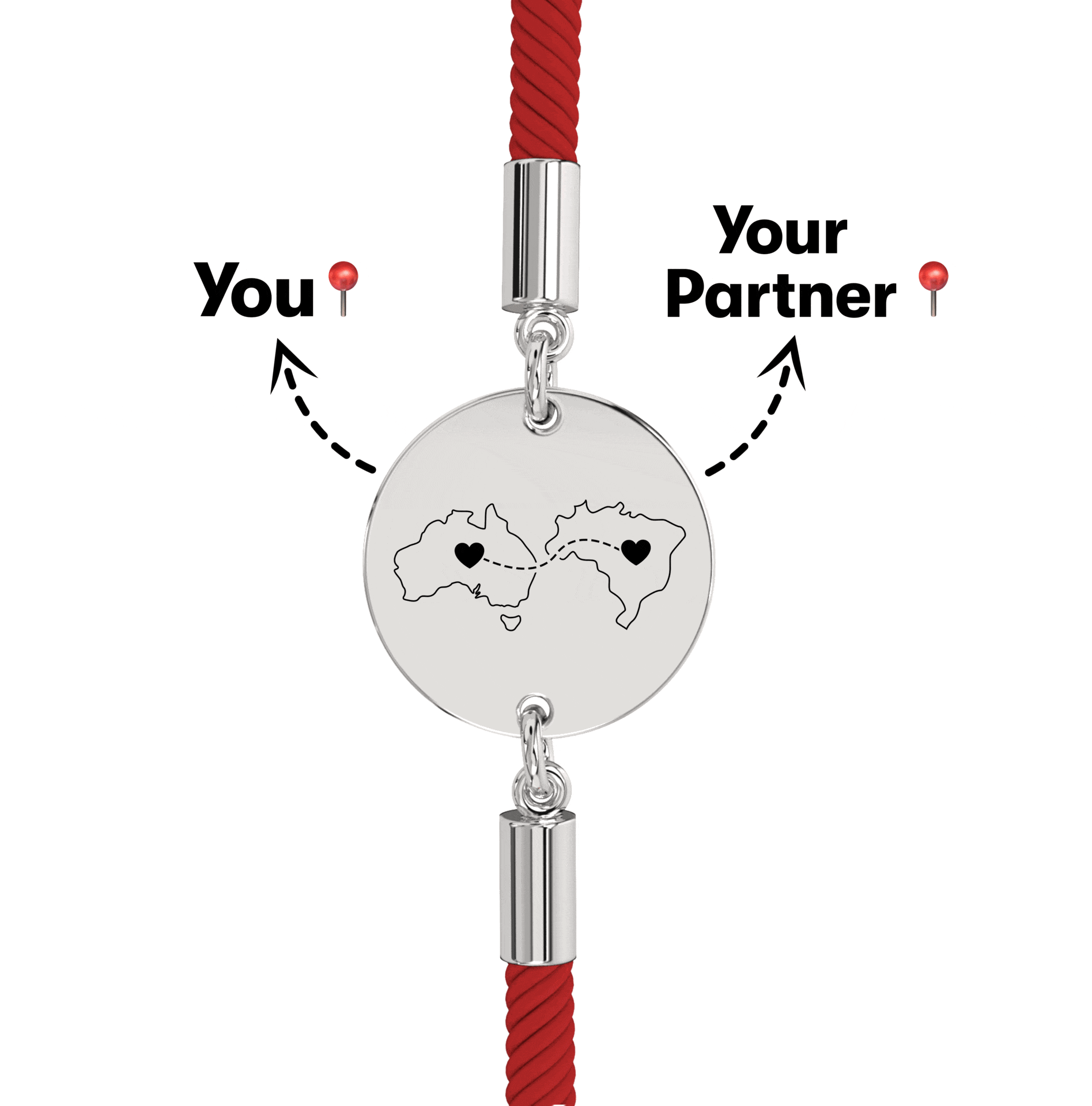 Long Distance Engraved Bracelet