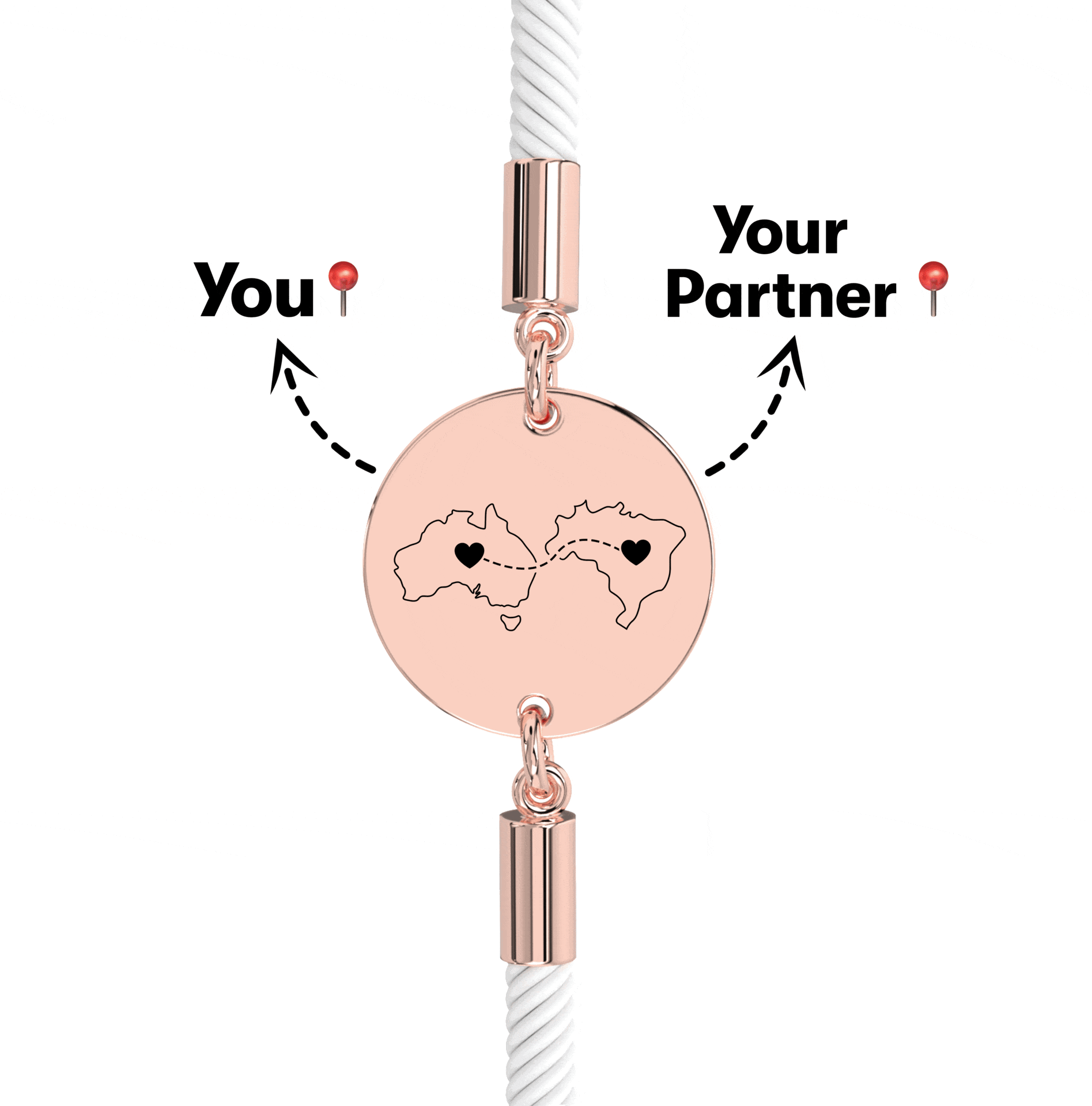 Long Distance Engraved Bracelet