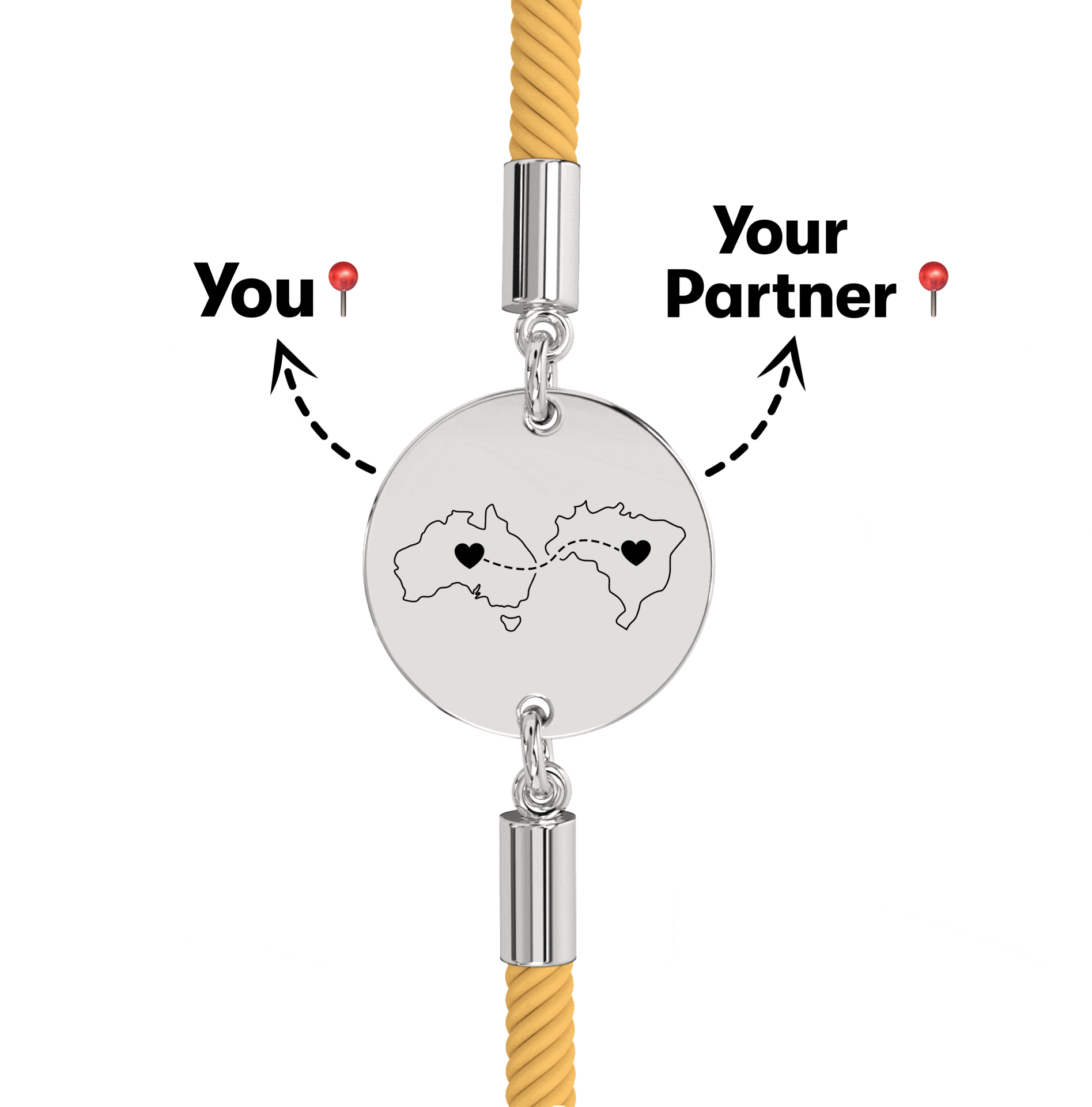 Long Distance Engraved Bracelet