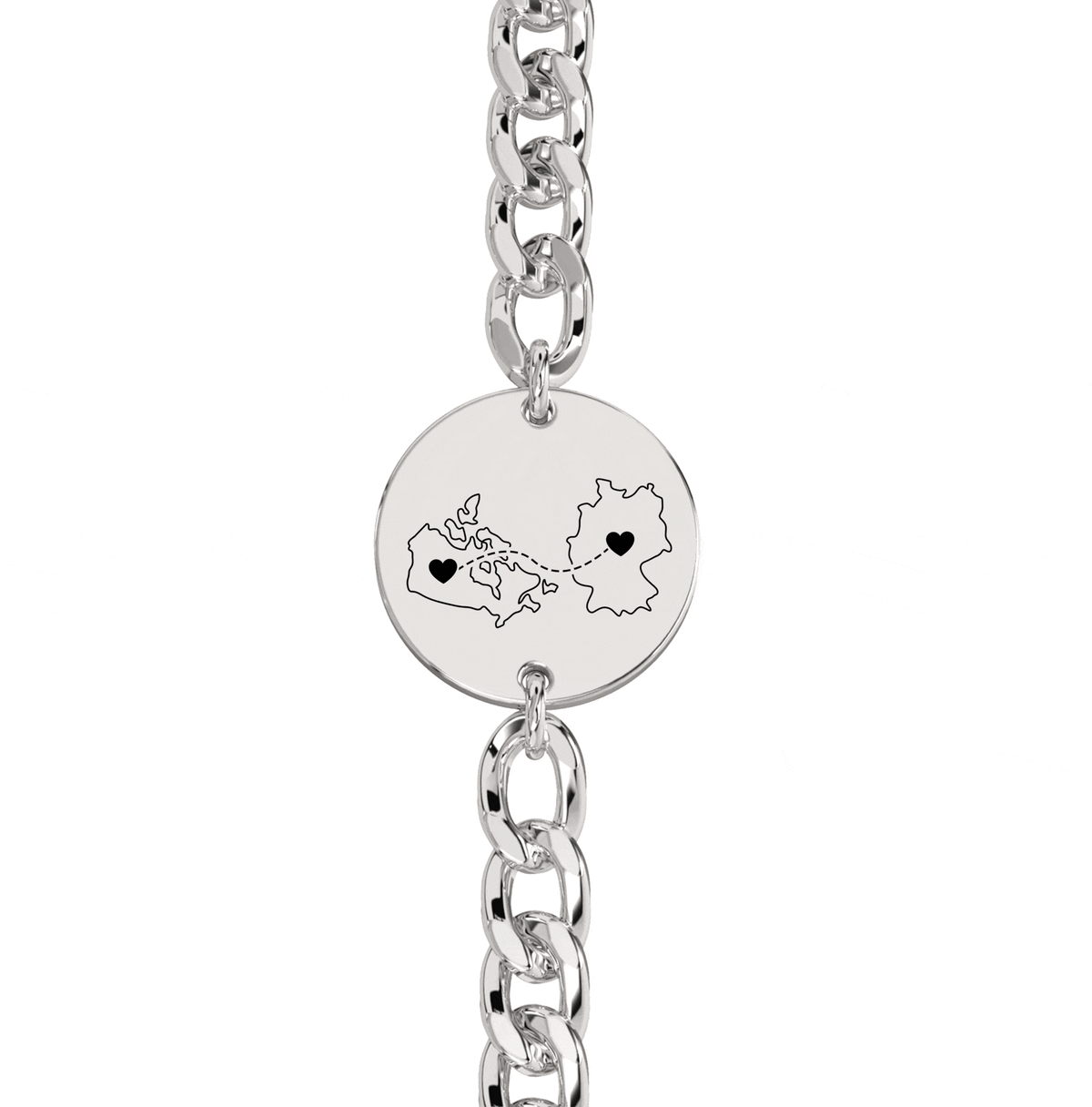 Dual Maps Engraved Chunky Bracelet