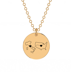 Dual Maps Engraved Necklace