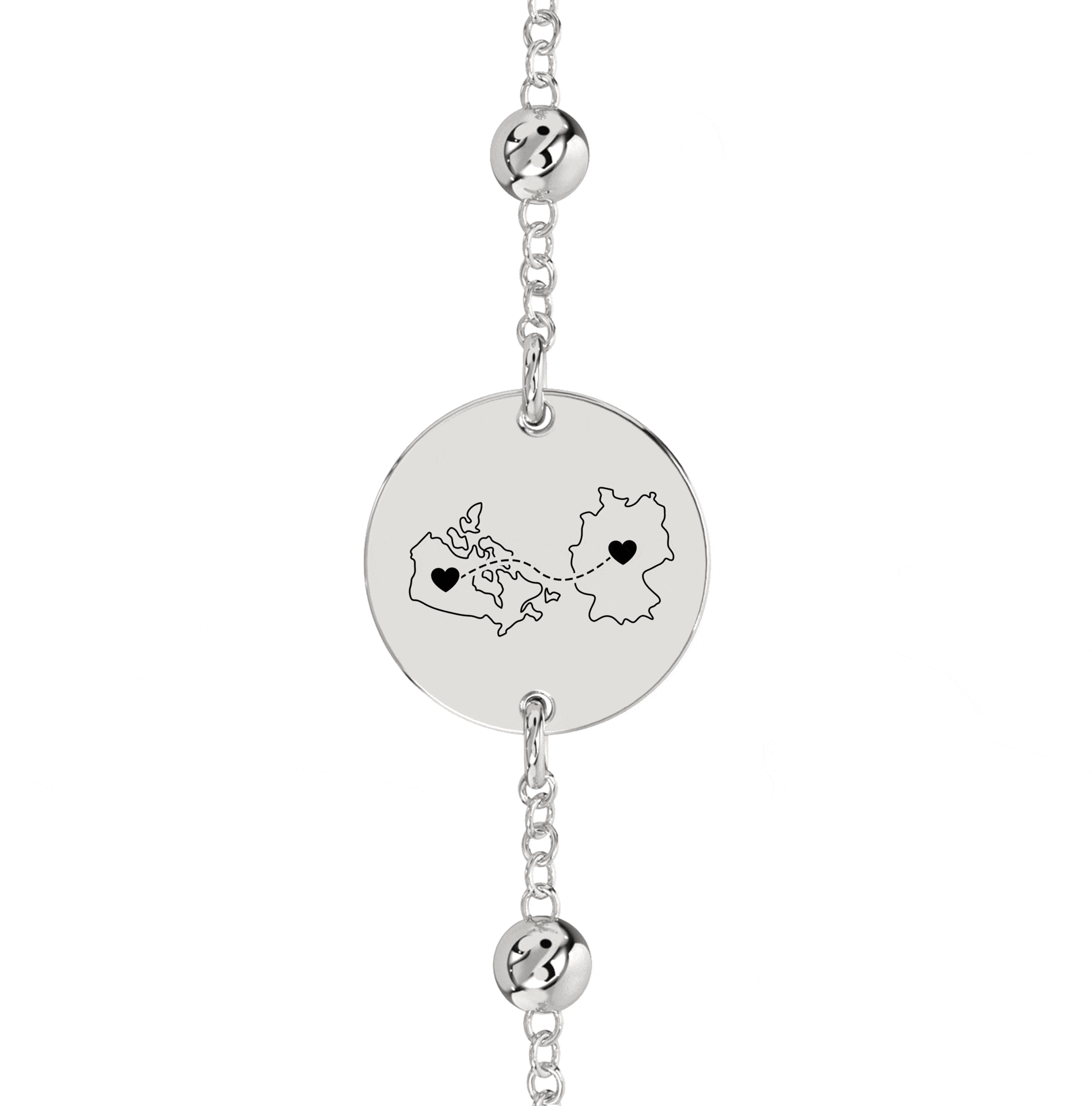 Dual Maps Engraved Anklet/Bracelet