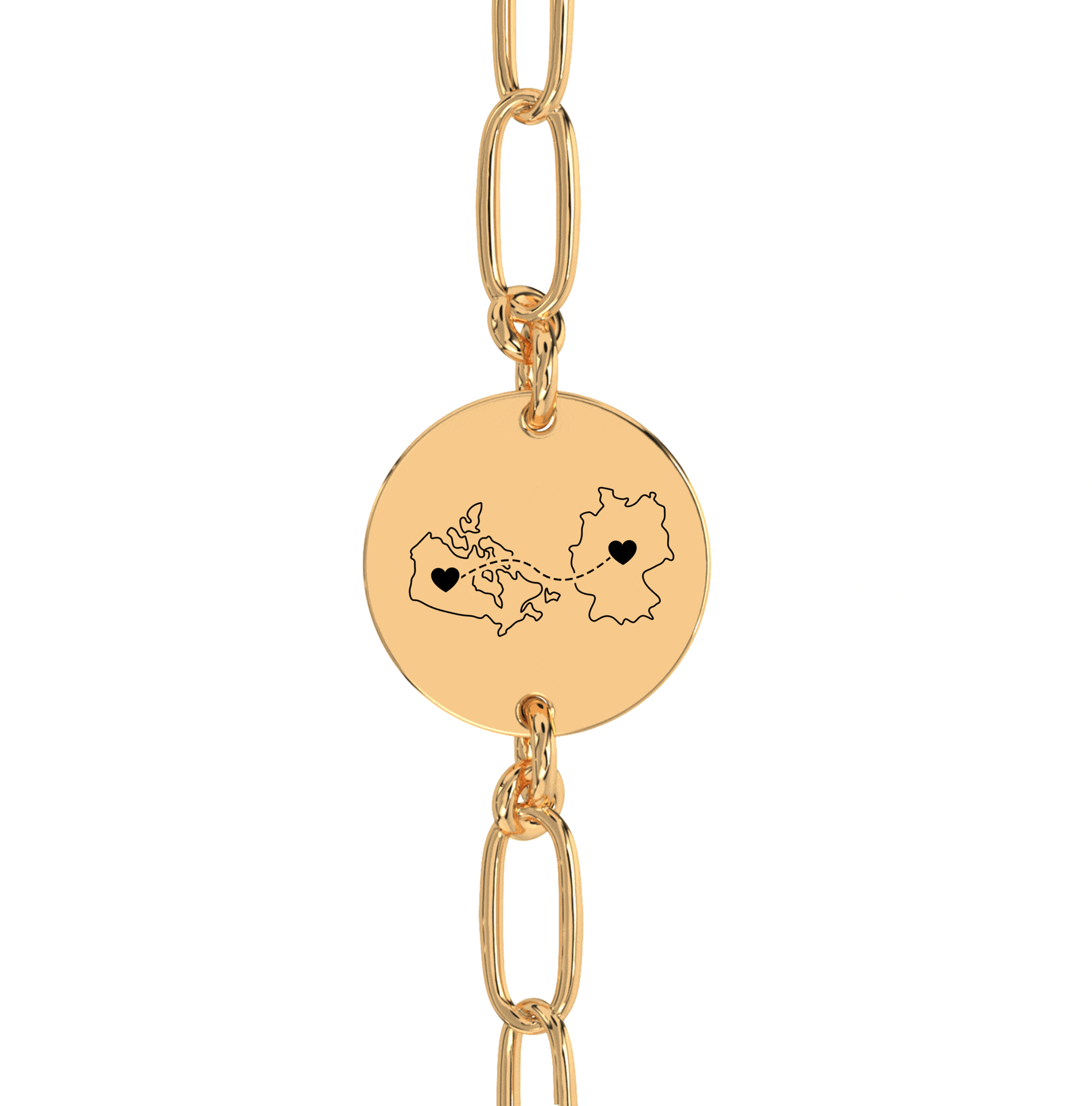 Dual Maps Engraved Anklet/Bracelet